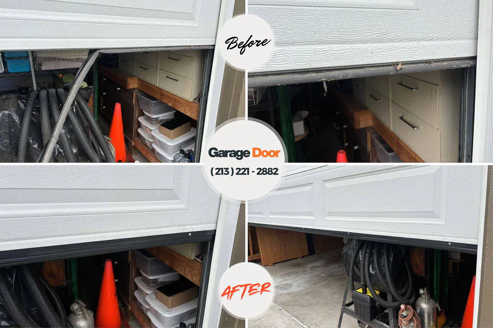 Before and after: garage door repair Ellendale, ND